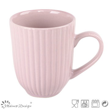 Taza de leche de cerámica grabada en relieve 12oz